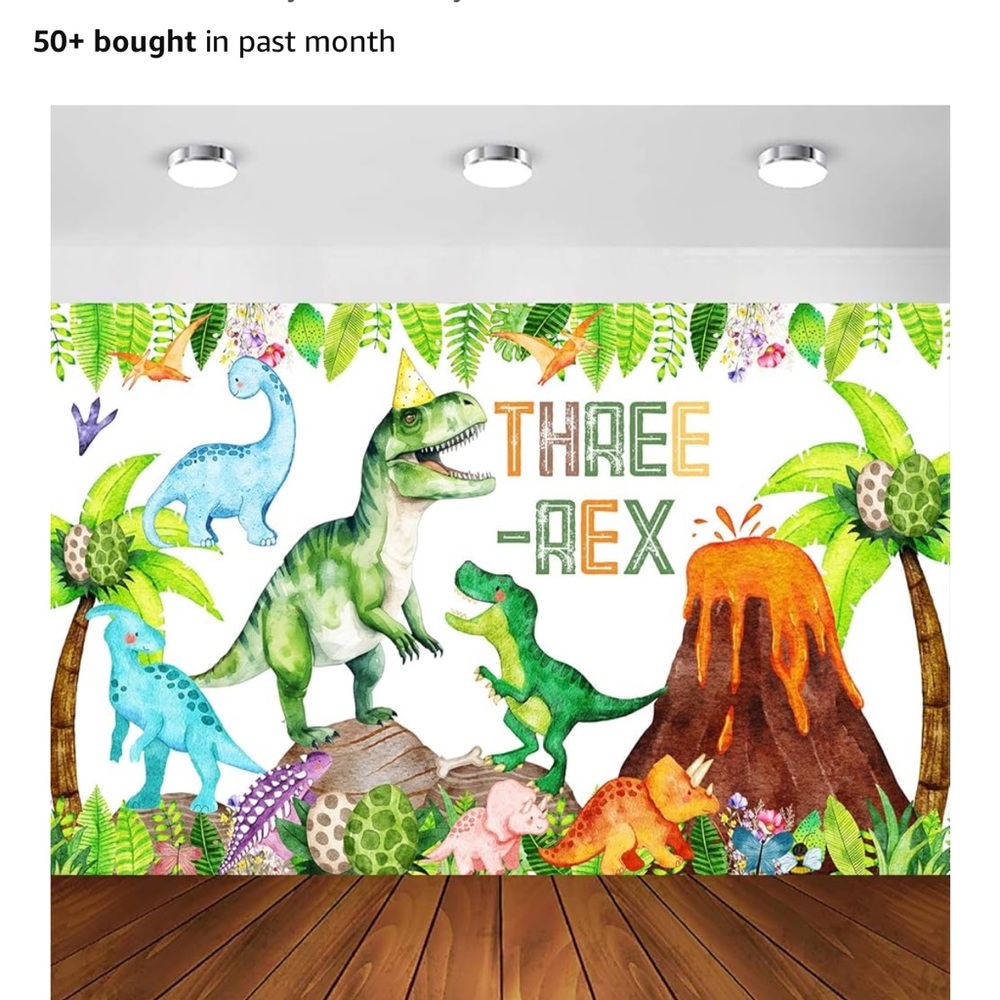 Dinosaur Birthday Party Backdrop